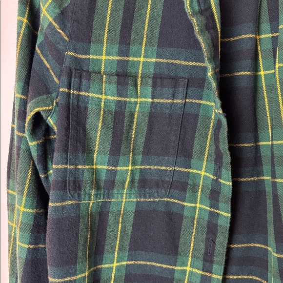Madewell Dark Green Plaid Shirt with Yellow Stripes - S - Picture 3 of 7